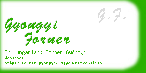 gyongyi forner business card